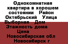 Однокомнатная квартира в хорошем состоянии › Район ­ Октябрьский › Улица ­ Выборная › Дом ­ 91/1 › Этажность дома ­ 10 › Цена ­ 10 500 - Новосибирская обл., Новосибирск г. Недвижимость » Квартиры аренда   . Новосибирская обл.,Новосибирск г.